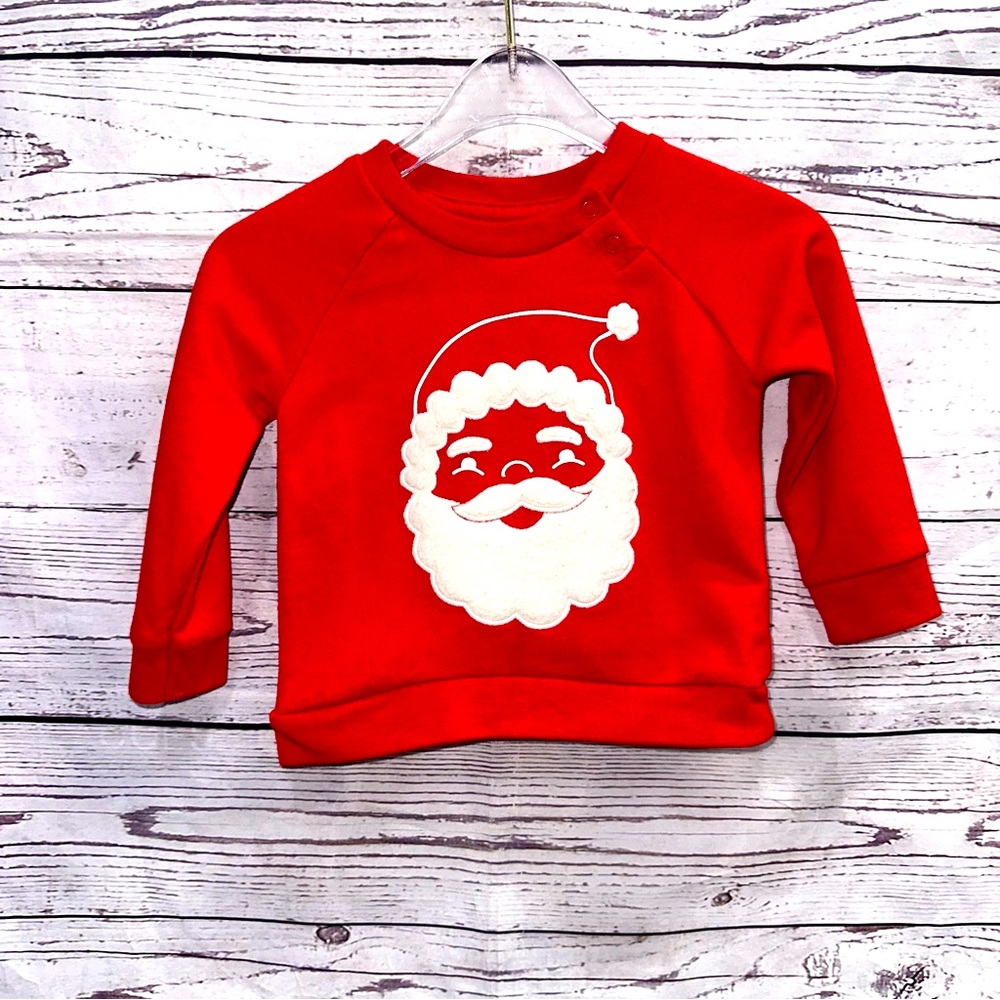 Cat & Jack Red Santa Shirt Size 6-9 Months